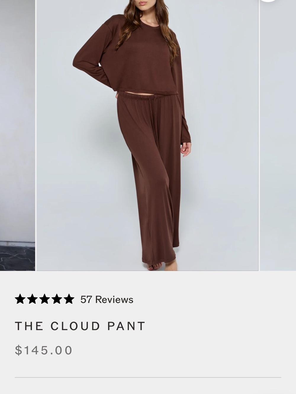 The Cloud Pant Wide-Leg Lounge Pant โ Chocolate Brown